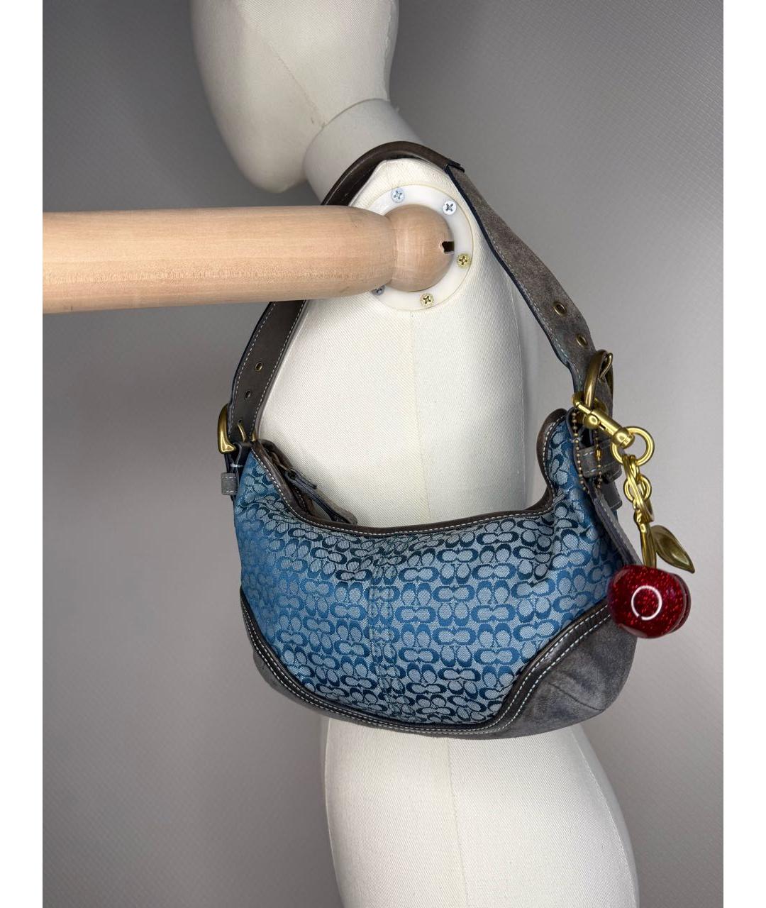 COACH Синяя сумка через плечо, фото 5