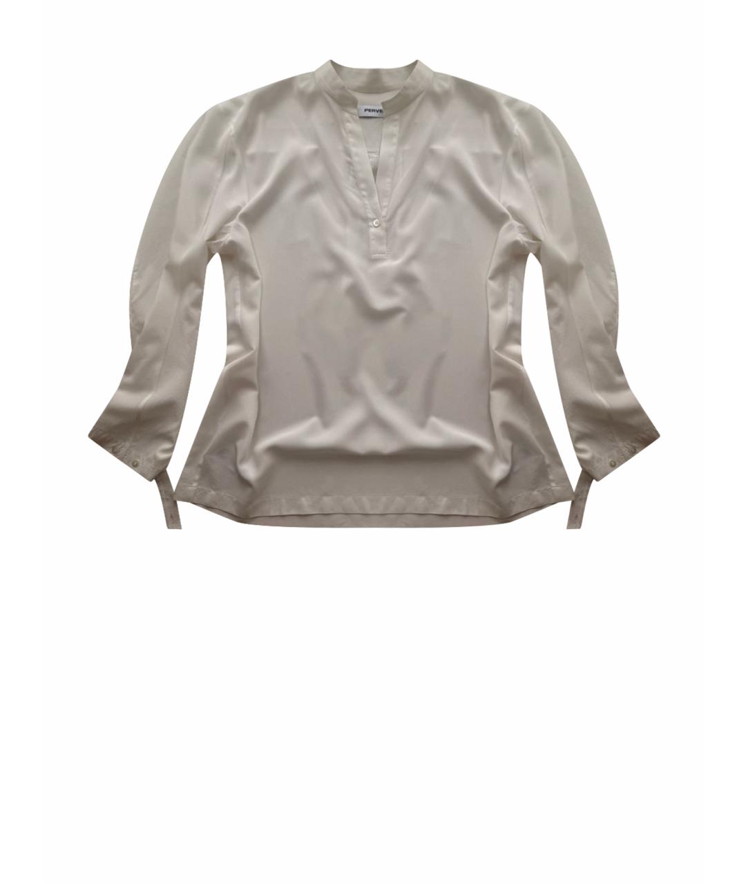 PERVERT Белая шелковая блузы, фото 1
