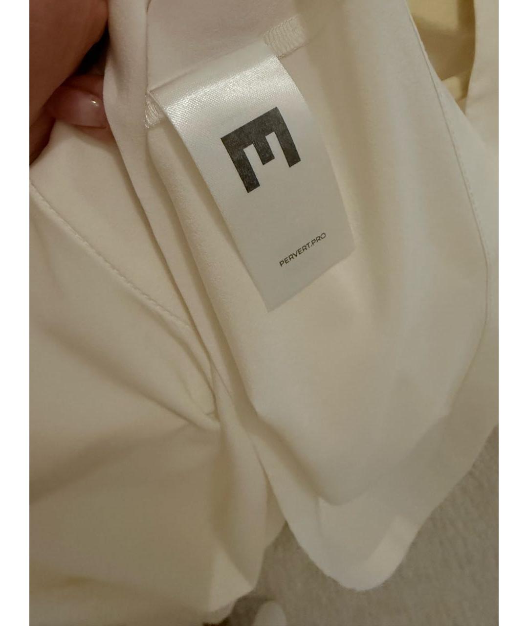 PERVERT Белая шелковая блузы, фото 7
