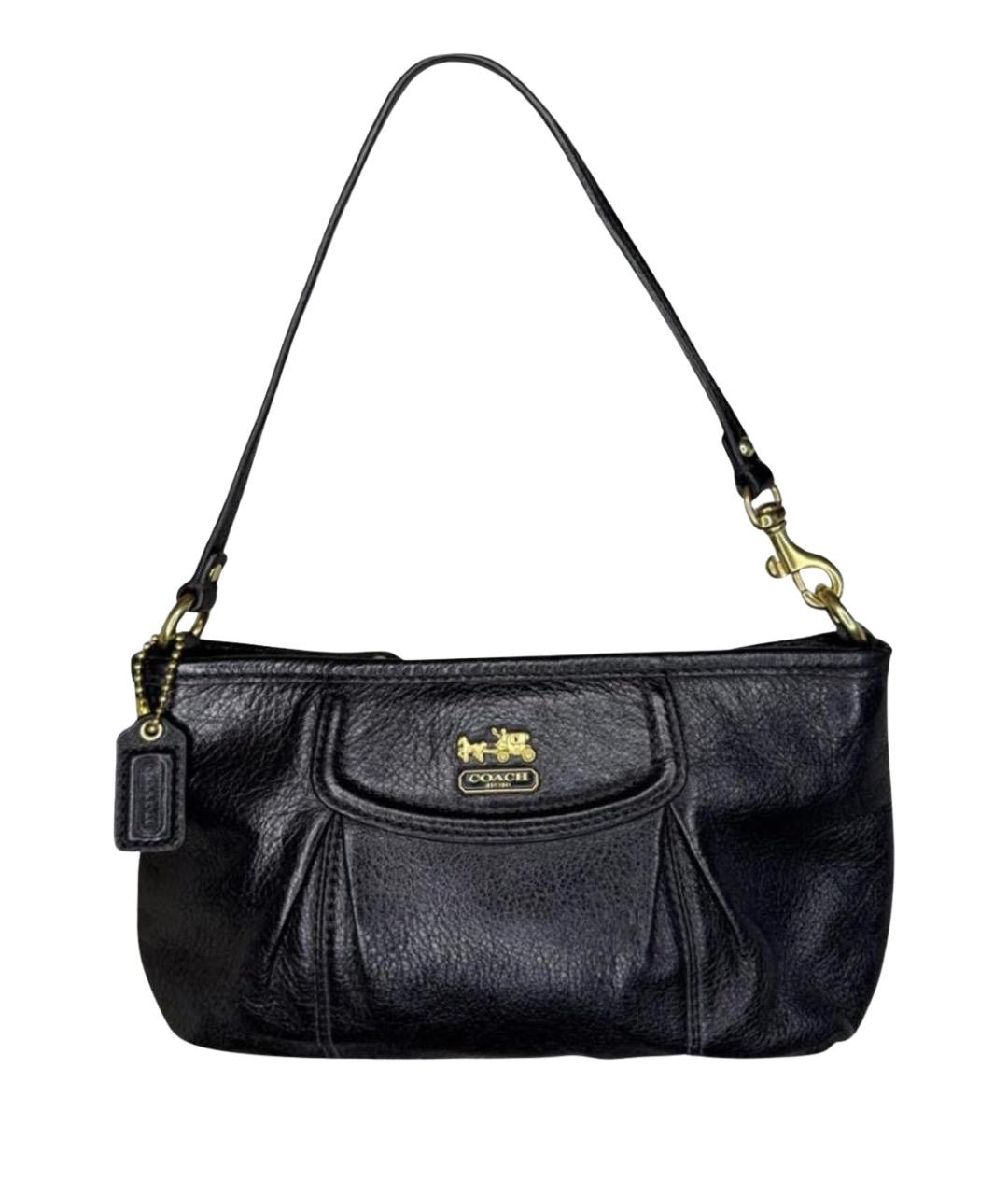 COACH Черная кожаная сумка через плечо, фото 1