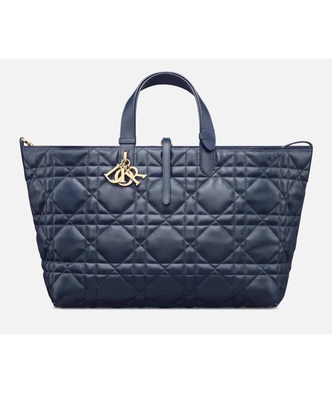 CHRISTIAN DIOR Синяя кожаная сумка с короткими ручками, фото 4