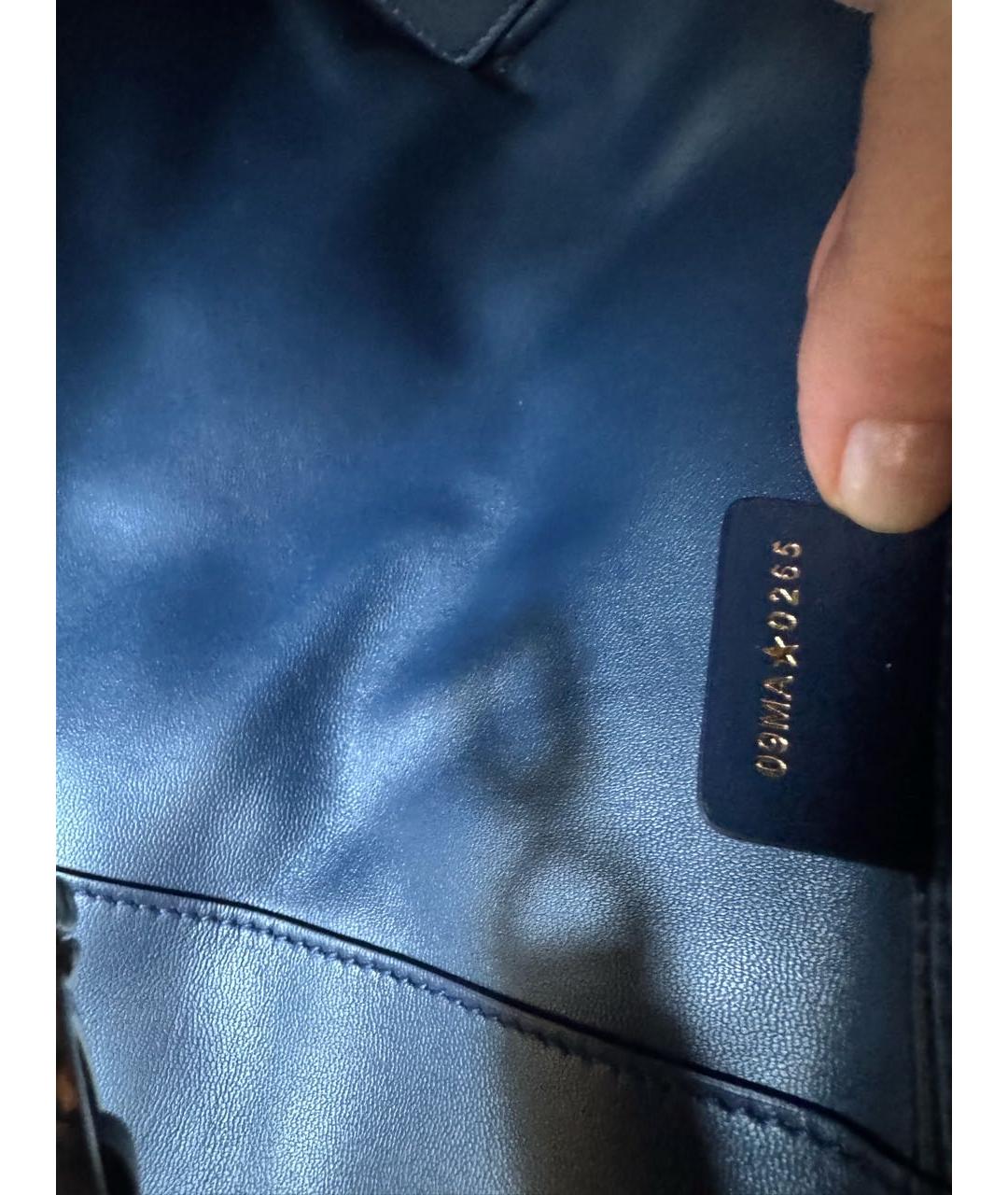 CHRISTIAN DIOR Синяя кожаная сумка с короткими ручками, фото 5