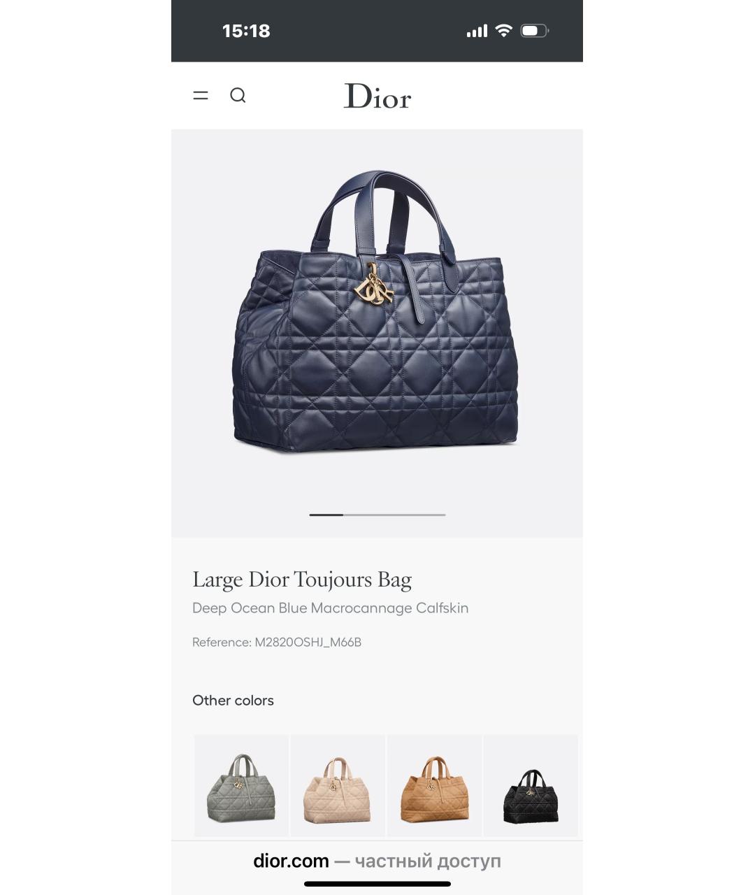 CHRISTIAN DIOR Синяя кожаная сумка с короткими ручками, фото 7