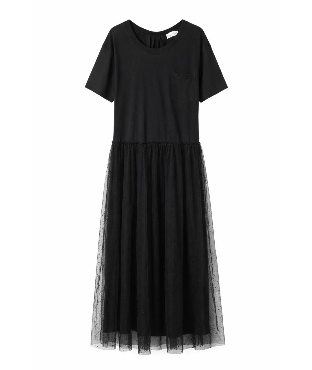 RED VALENTINO Черное сетчатое повседневное платье, фото 4