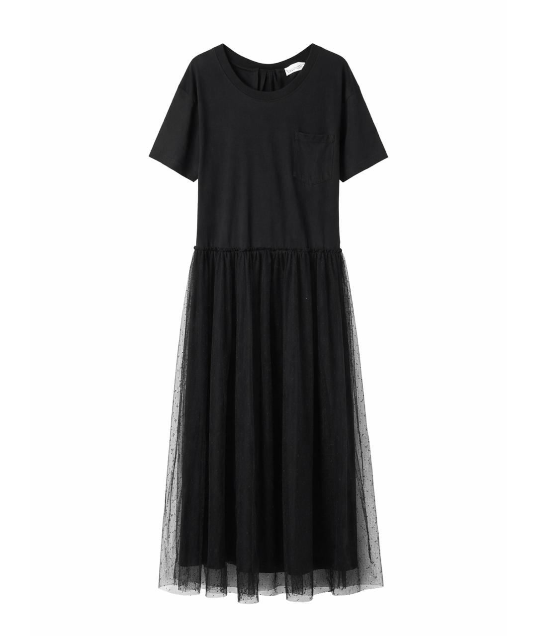 RED VALENTINO Черное сетчатое повседневное платье, фото 1