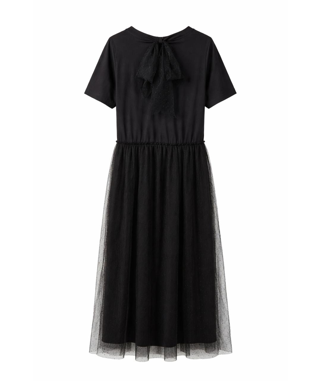RED VALENTINO Черное сетчатое повседневное платье, фото 2