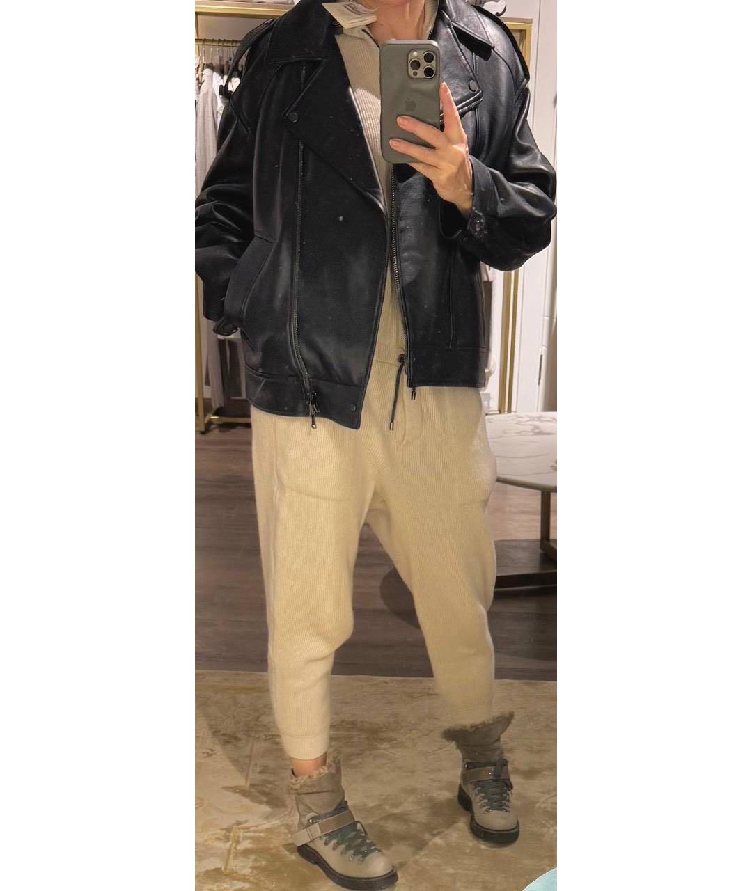 BRUNELLO CUCINELLI Темно-синяя кожаная куртка, фото 5