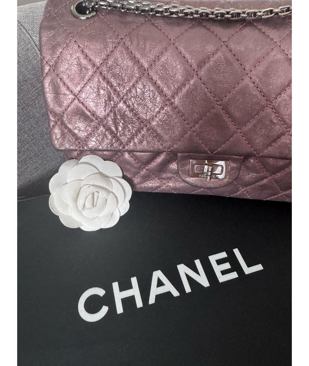 CHANEL Фиолетовая кожаная сумка на плечо, фото 5