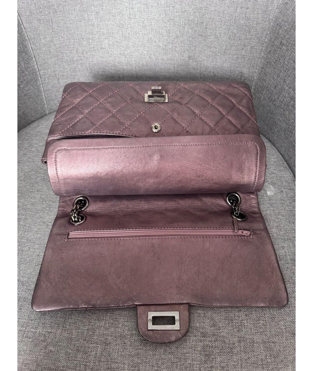 CHANEL Фиолетовая кожаная сумка на плечо, фото 6