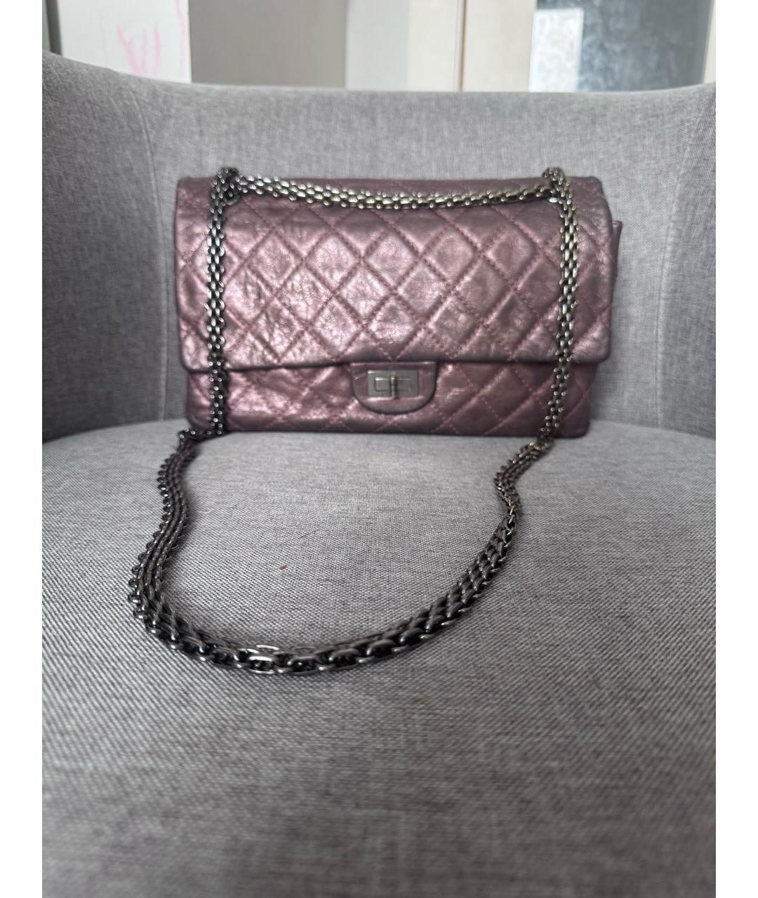 CHANEL Фиолетовая кожаная сумка на плечо, фото 9