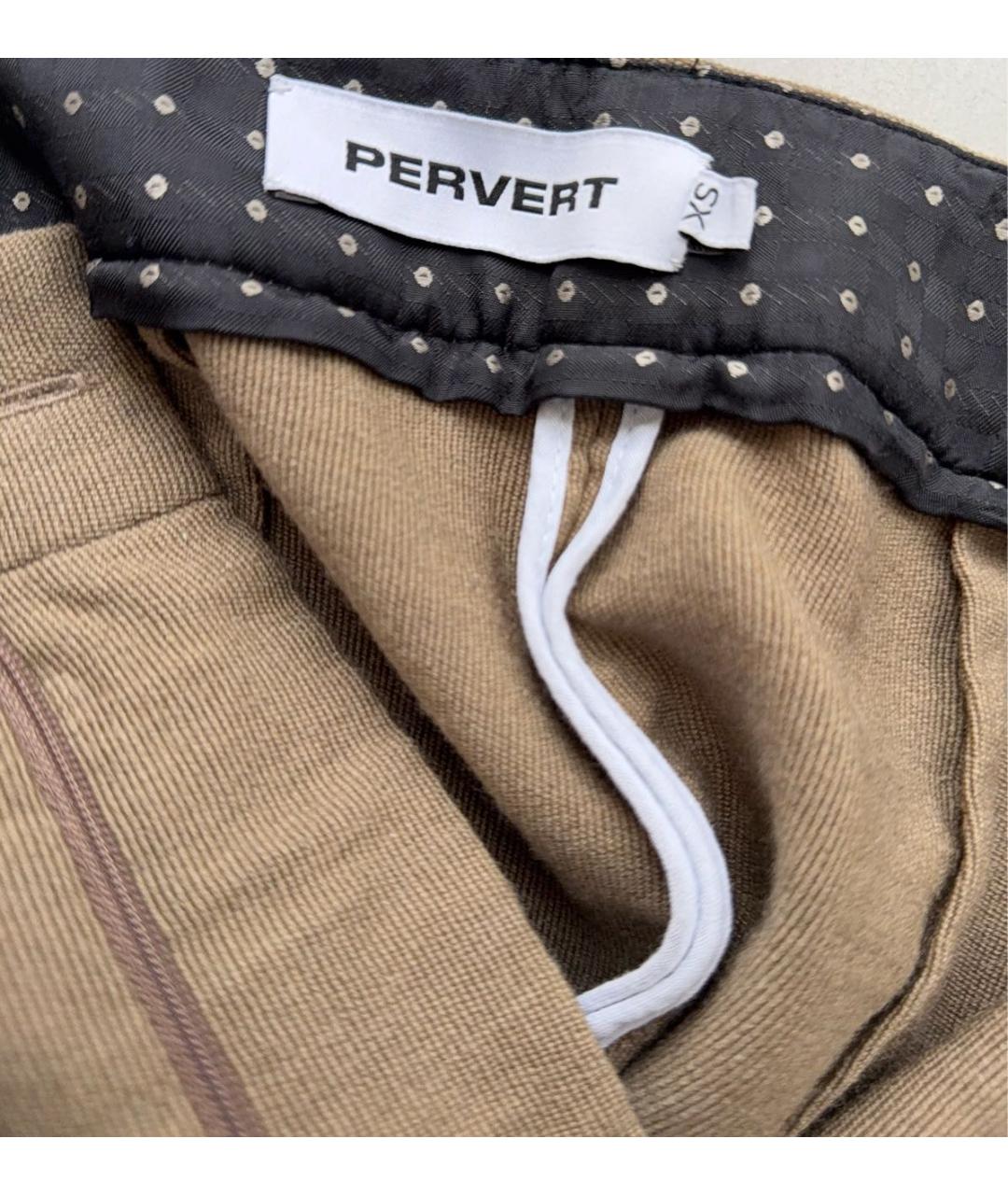 PERVERT Бежевые брюки широкие, фото 3