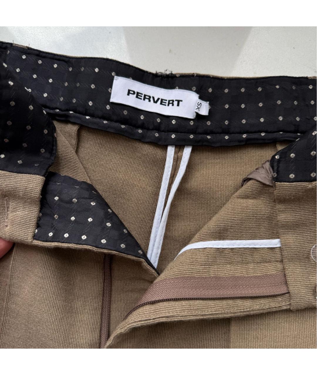 PERVERT Бежевые брюки широкие, фото 5