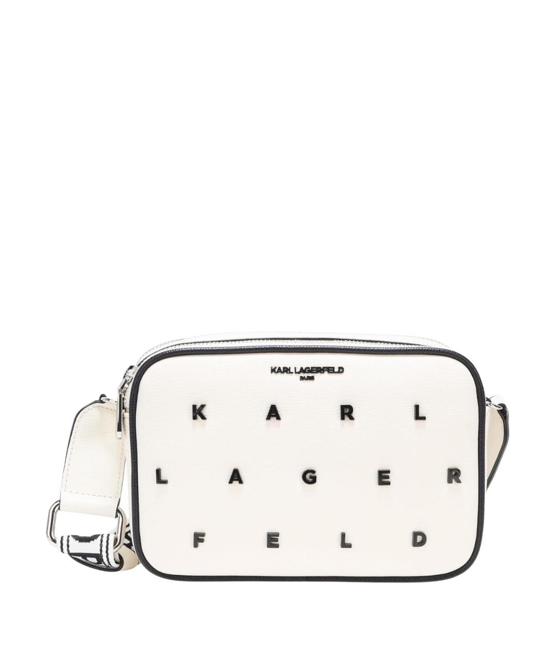 KARL LAGERFELD Белая сумка через плечо из искусственной кожи, фото 1