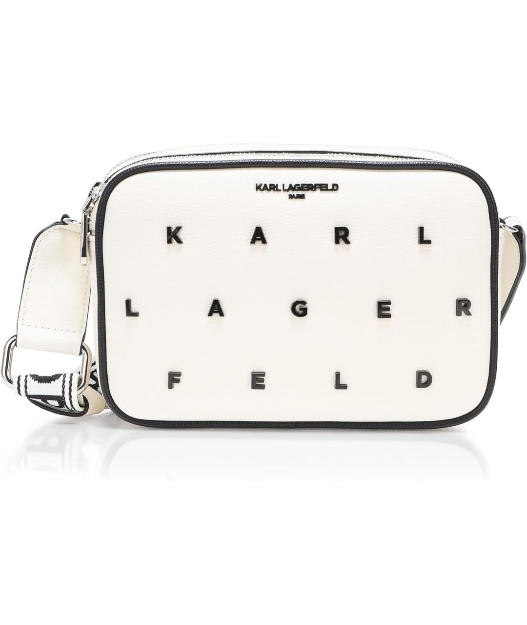 KARL LAGERFELD Белая сумка через плечо из искусственной кожи, фото 5