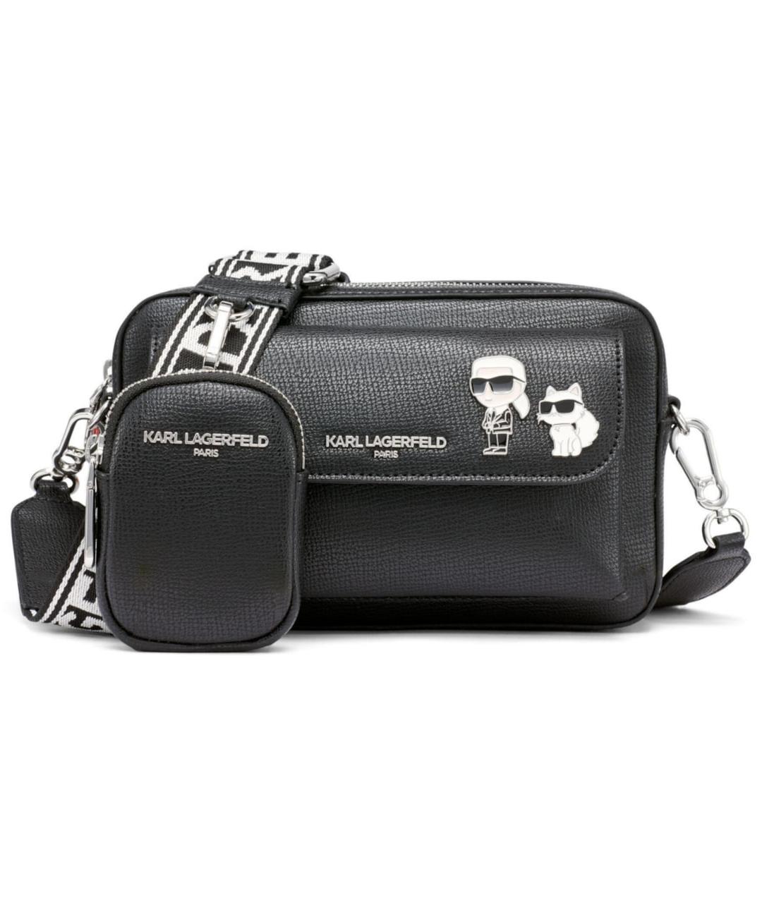 KARL LAGERFELD Черная сумка через плечо из искусственной кожи, фото 5