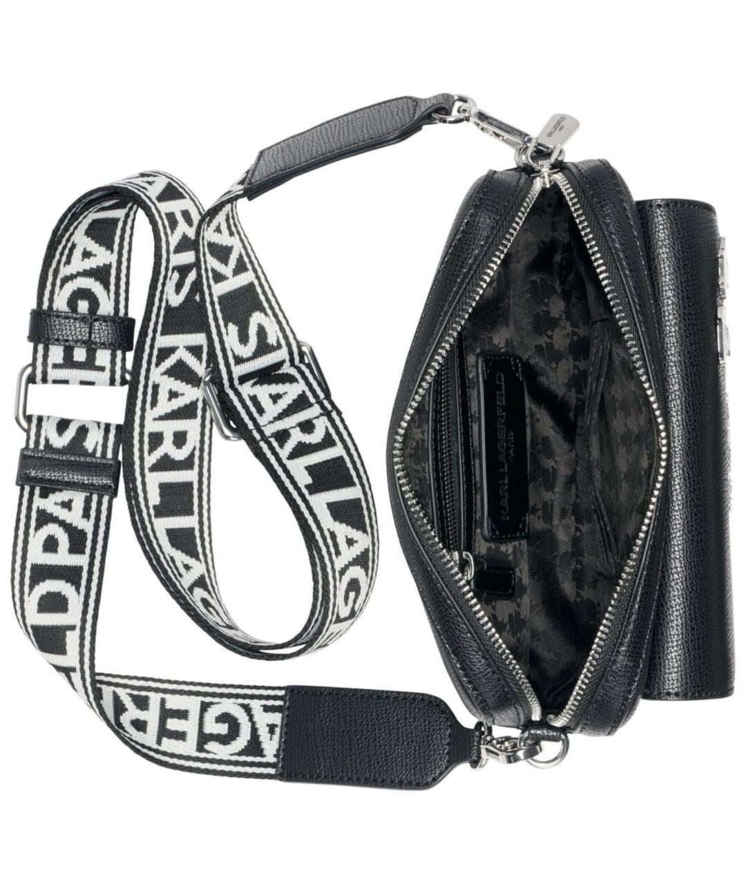 KARL LAGERFELD Черная сумка через плечо из искусственной кожи, фото 4