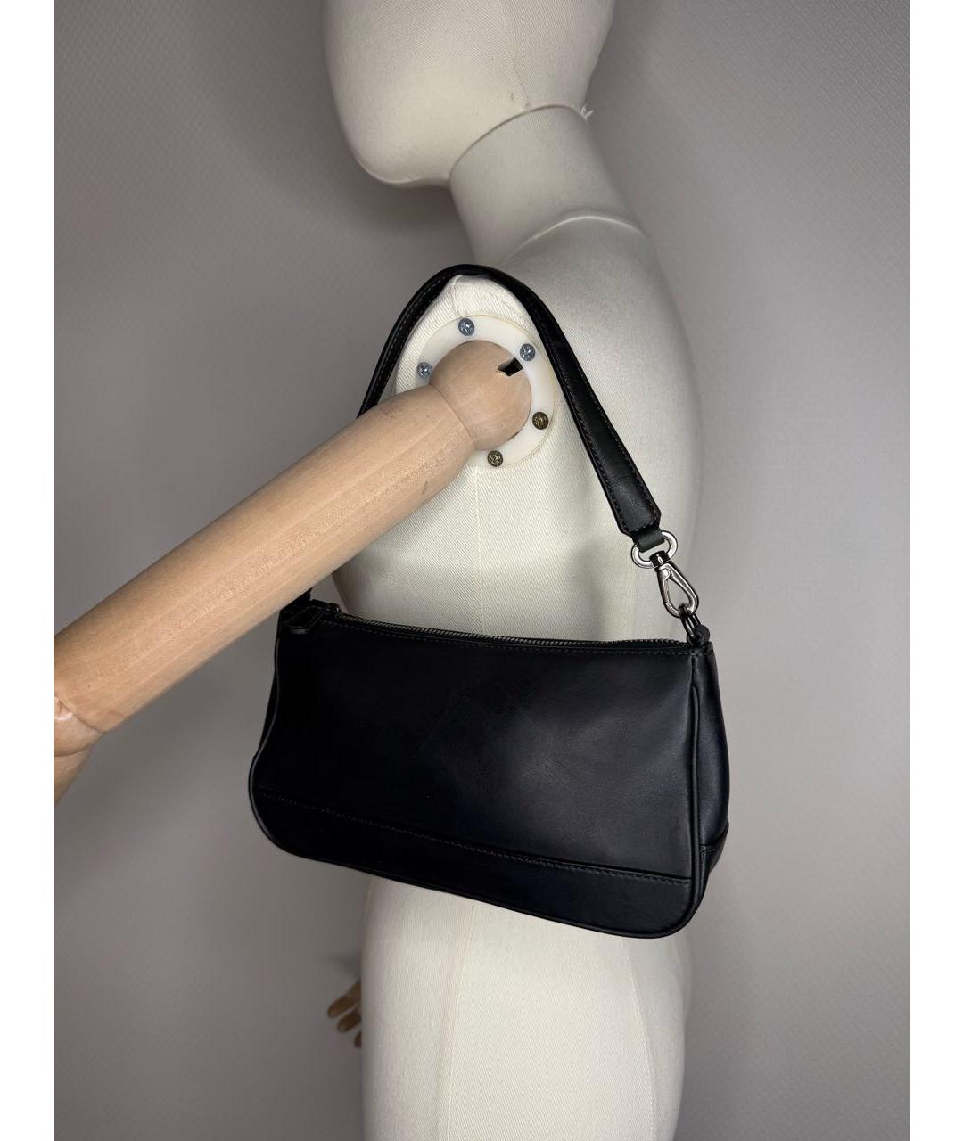 COACH Черная кожаная сумка через плечо, фото 2