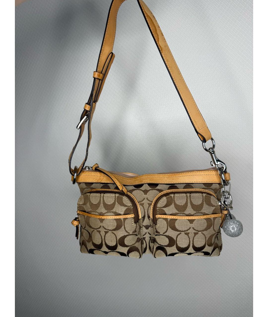 COACH Бежевая сумка через плечо, фото 4