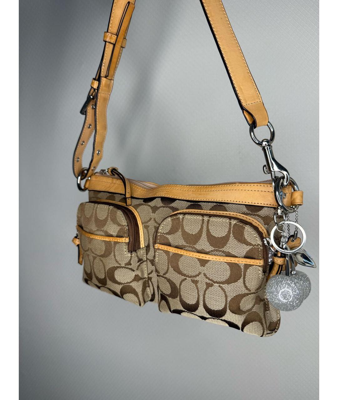 COACH Бежевая сумка через плечо, фото 3