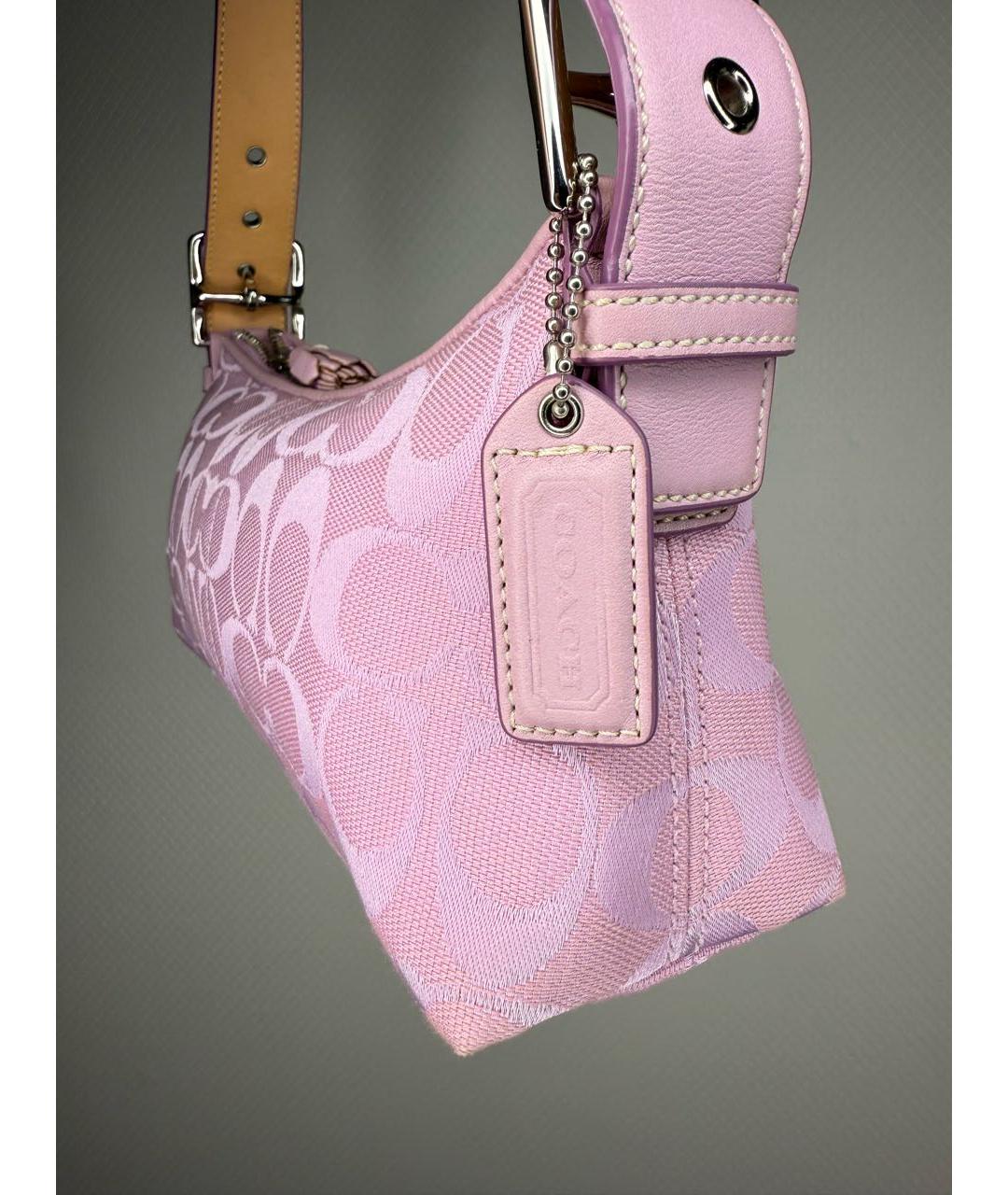 COACH Розовая сумка с короткими ручками, фото 5