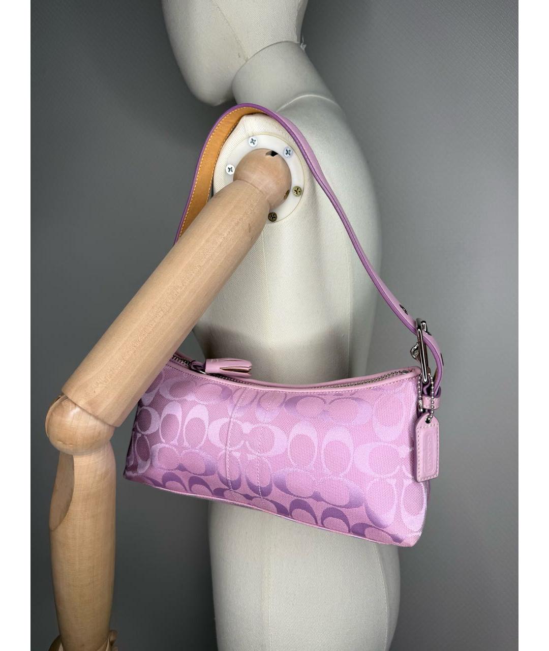 COACH Розовая сумка с короткими ручками, фото 6