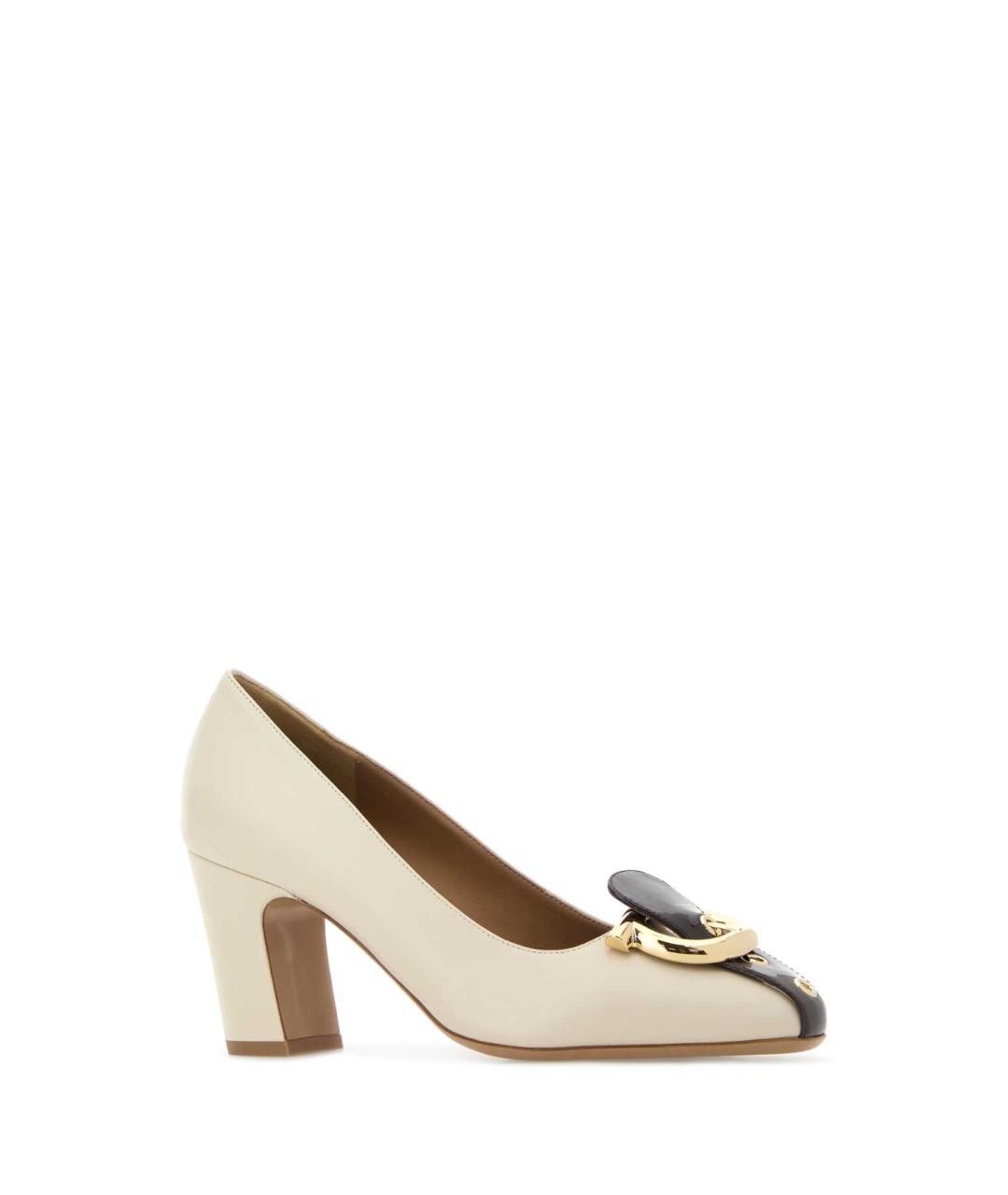 FERRAGAMO Бежевые кожаные туфли, фото 2