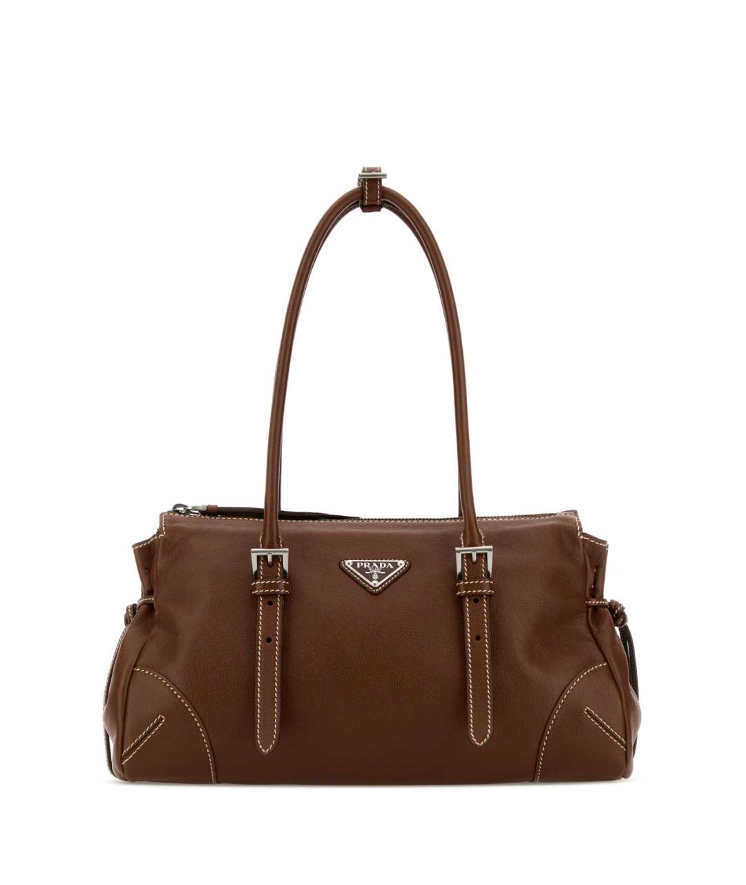 PRADA Коричневая кожаная сумка через плечо, фото 1