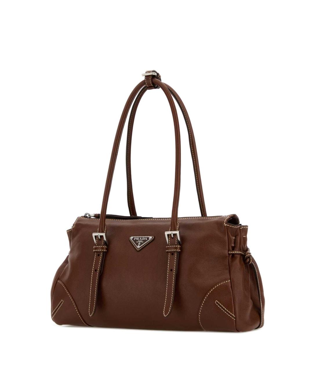 PRADA Коричневая кожаная сумка через плечо, фото 2
