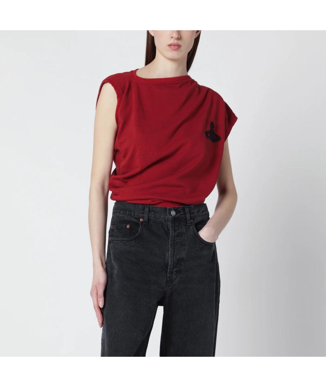 VIVIENNE WESTWOOD Красная хлопковая футболка, фото 3