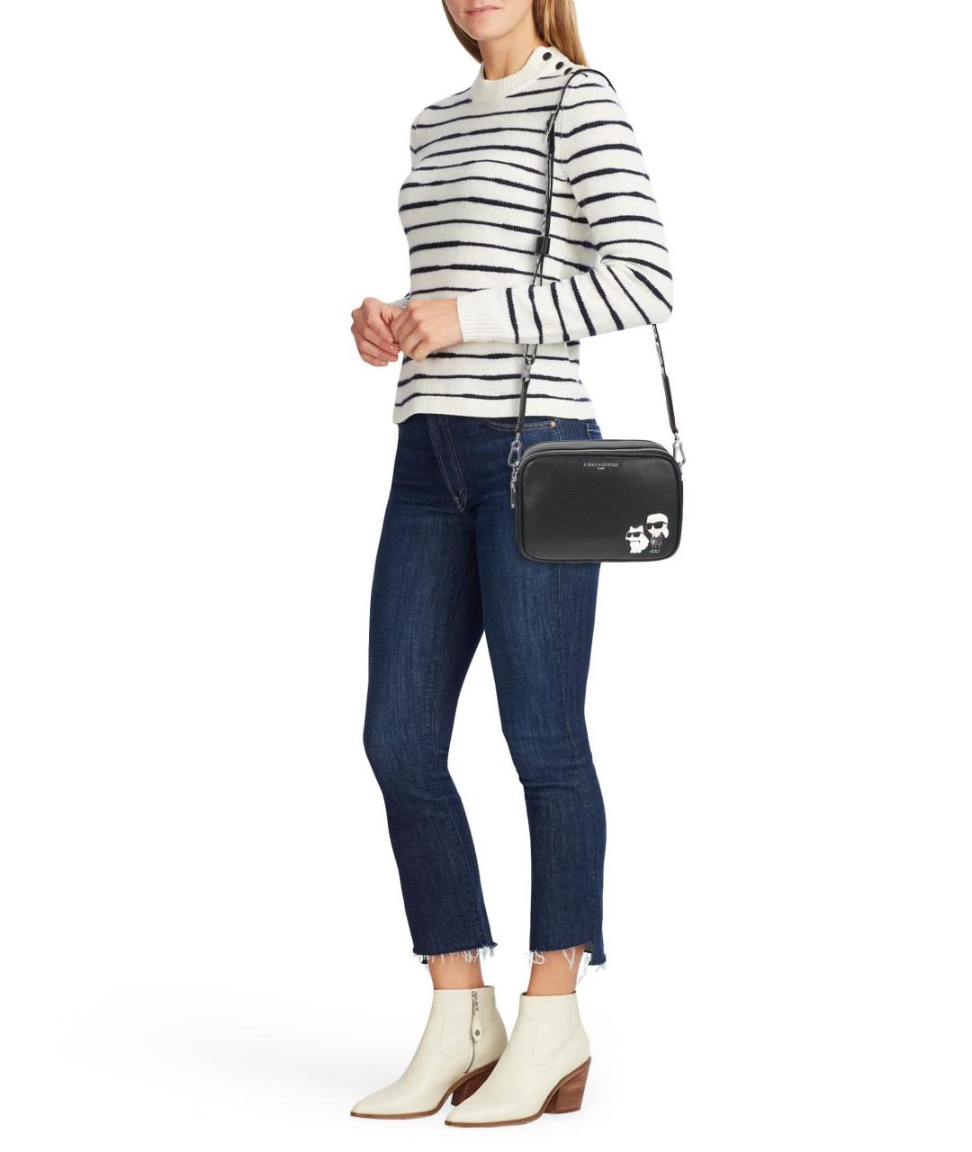 KARL LAGERFELD Черная сумка через плечо из искусственной кожи, фото 6