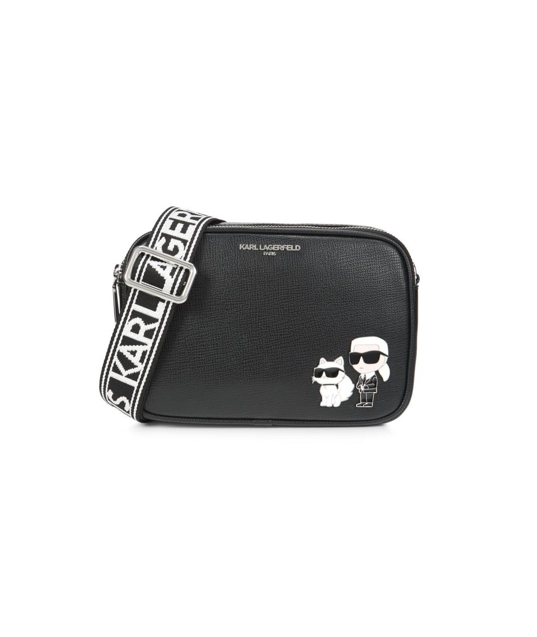 KARL LAGERFELD Черная сумка через плечо из искусственной кожи, фото 7