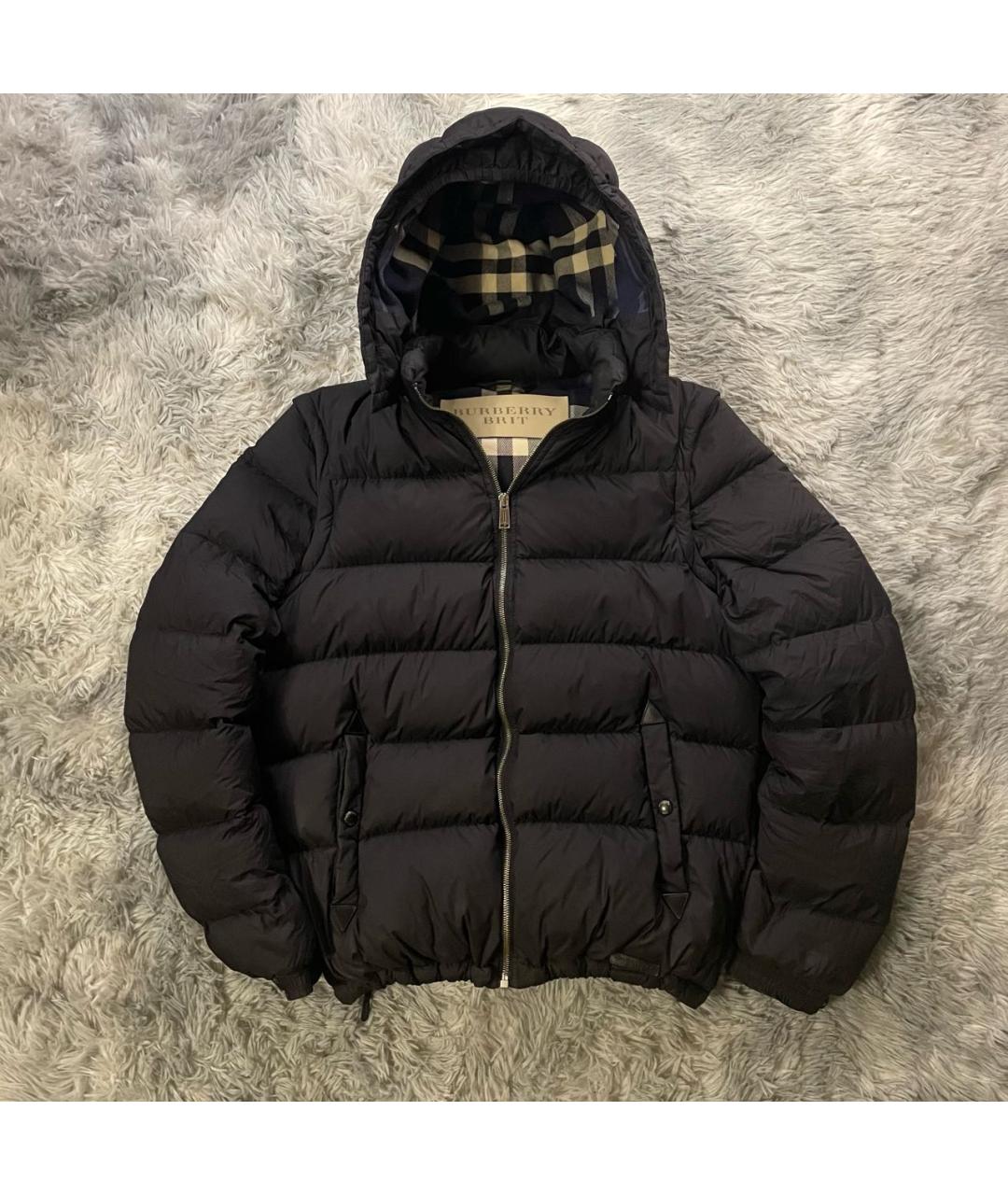 BURBERRY Черный полиэстеровый пуховик, фото 8