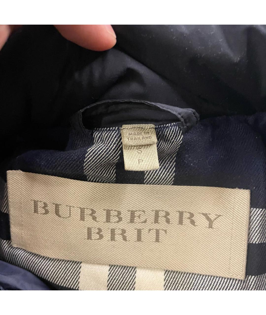BURBERRY Черный полиэстеровый пуховик, фото 5