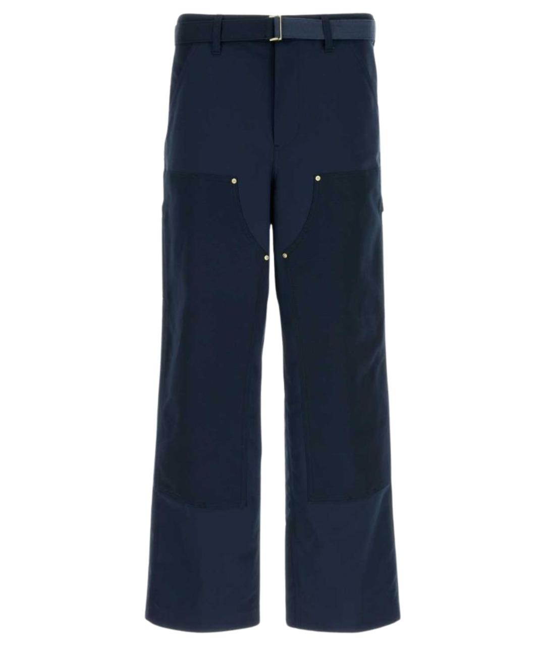 SACAI Синие полиэстеровые повседневные брюки, фото 1