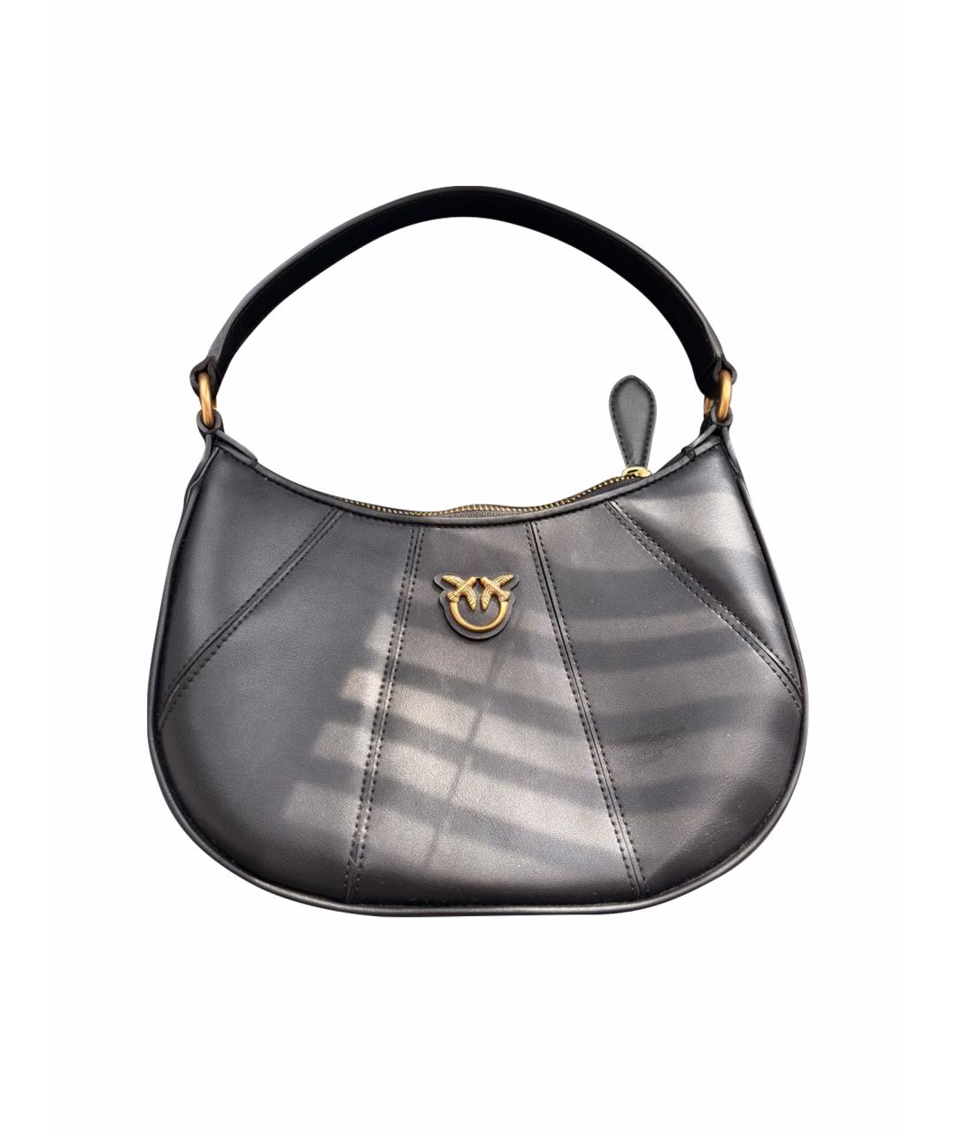 PINKO Черная кожаная сумка через плечо, фото 1