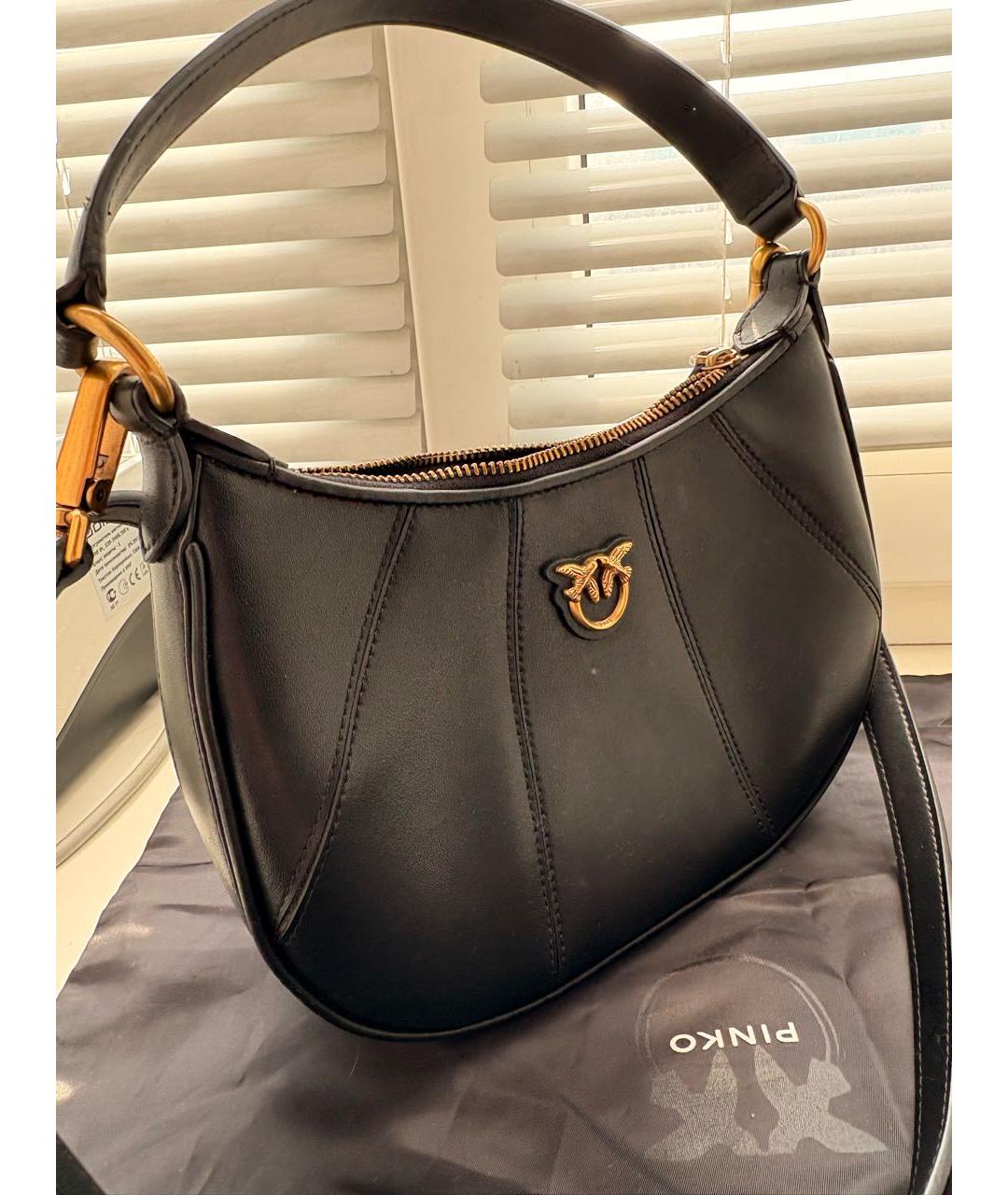 PINKO Черная кожаная сумка через плечо, фото 2