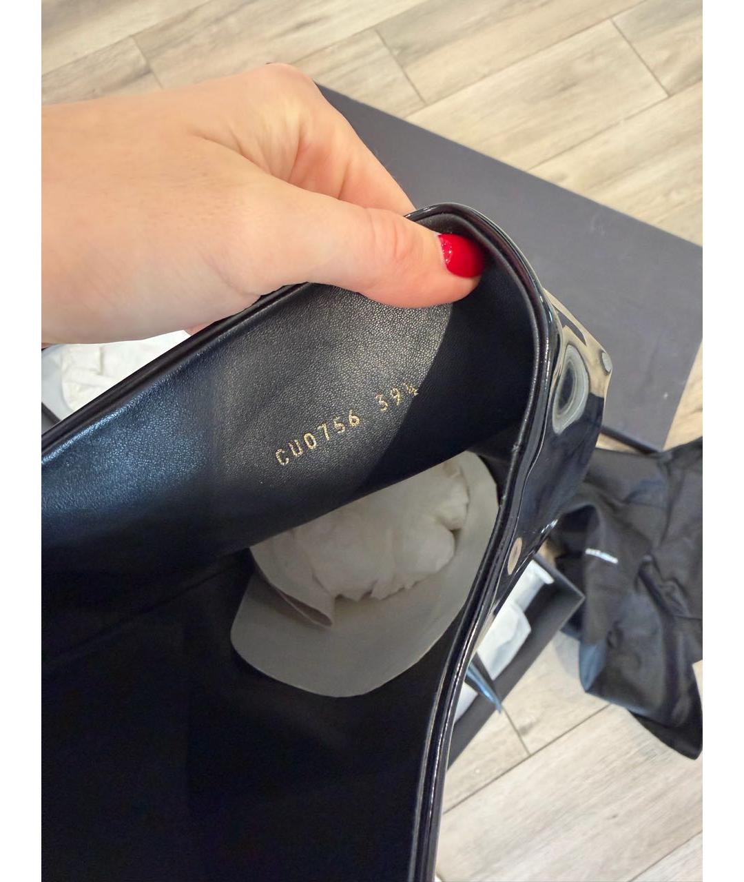 DOLCE&GABBANA Черные ботфорты из лакированной кожи, фото 4