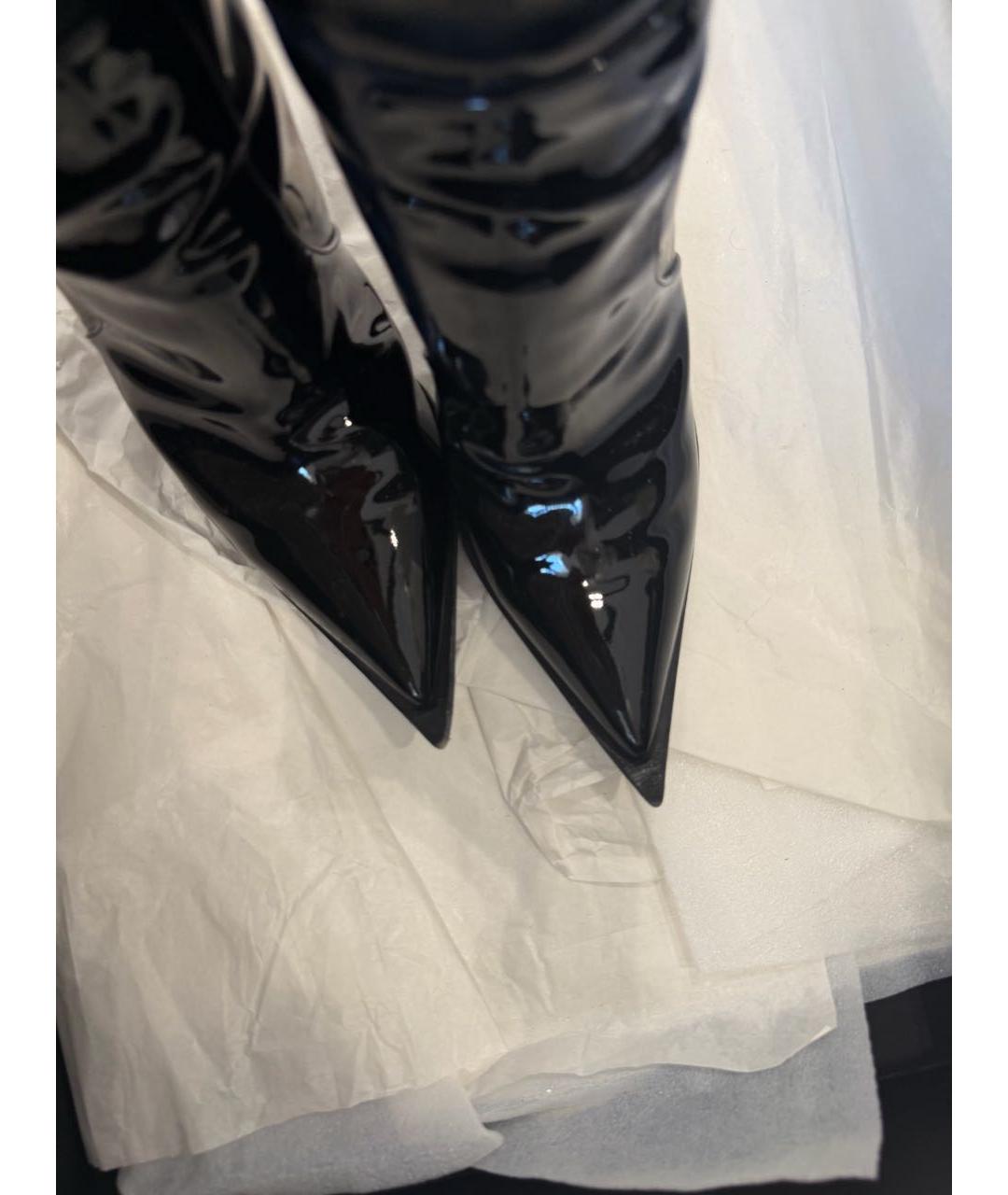 DOLCE&GABBANA Черные ботфорты из лакированной кожи, фото 2