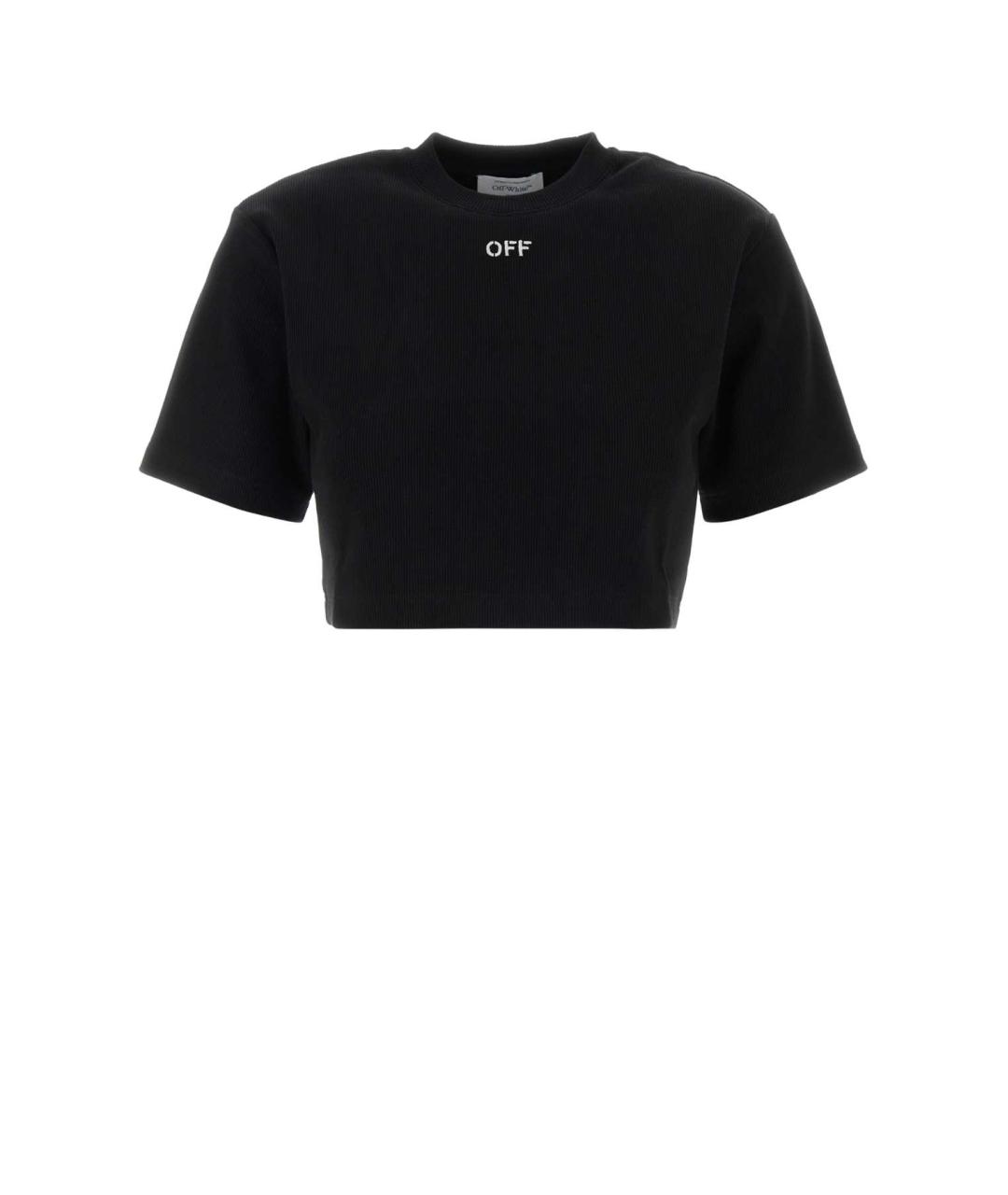 OFF-WHITE Черная хлопковая футболка, фото 1
