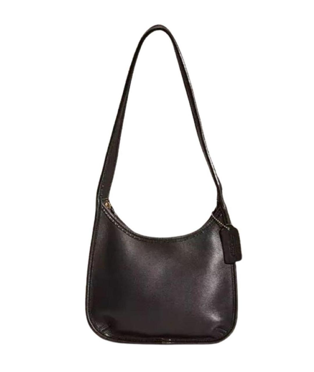 COACH Черная кожаная сумка через плечо, фото 1