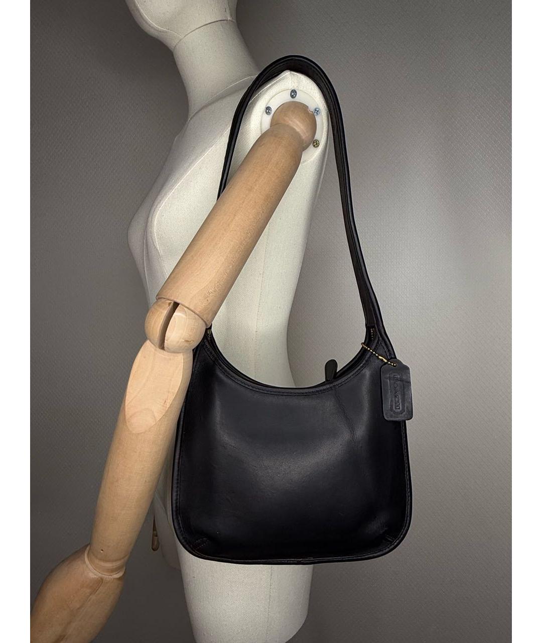 COACH Черная кожаная сумка через плечо, фото 7