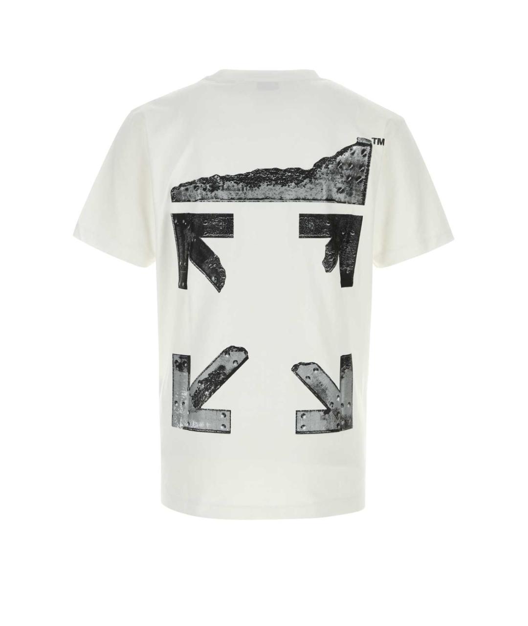 OFF-WHITE Белая хлопковая футболка, фото 2
