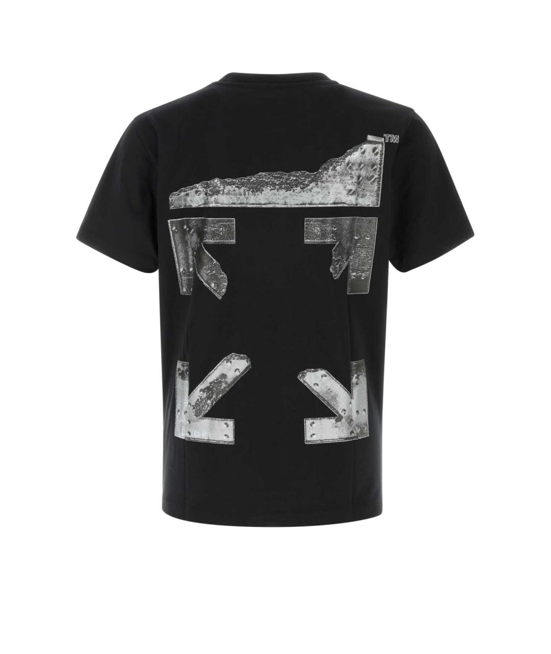 OFF-WHITE Черная хлопковая футболка, фото 2