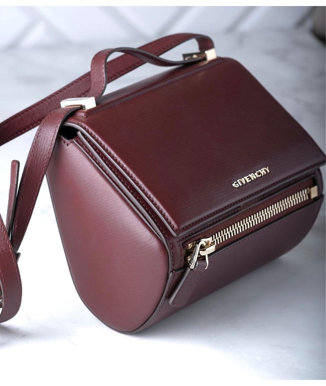 GIVENCHY Бордовая кожаная сумка через плечо, фото 2