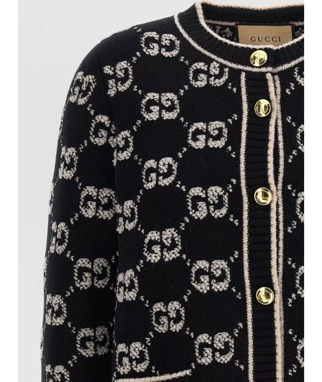 GUCCI Черный шерстяной кардиган, фото 3