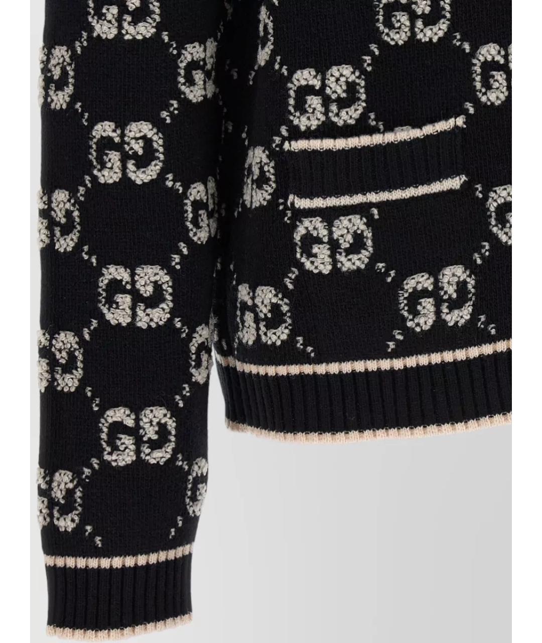 GUCCI Черный шерстяной кардиган, фото 4