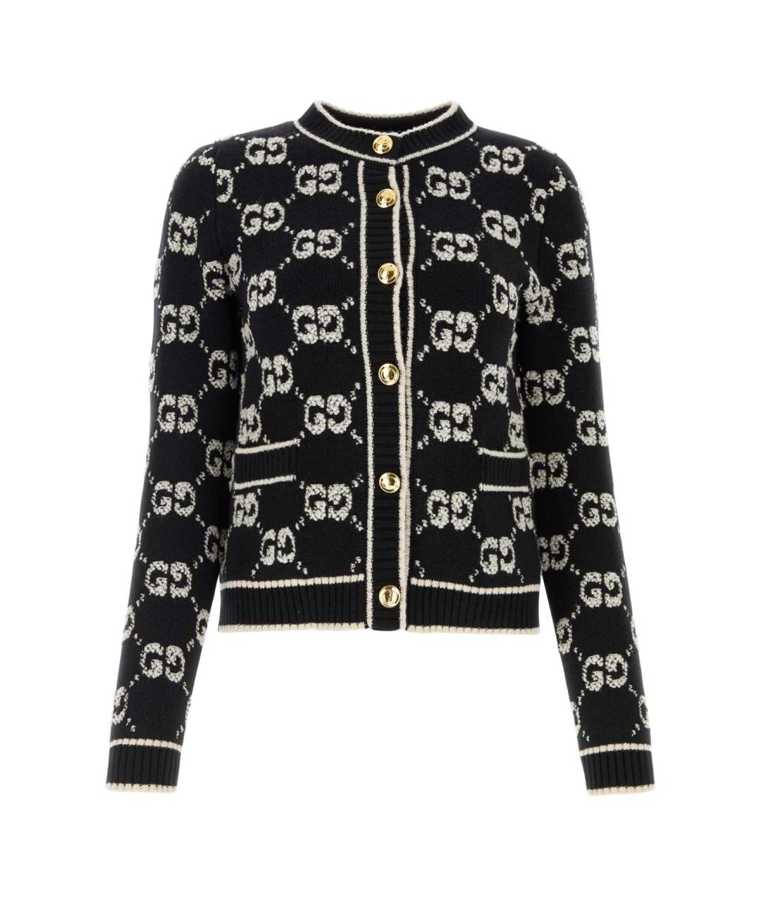 GUCCI Черный шерстяной кардиган, фото 1