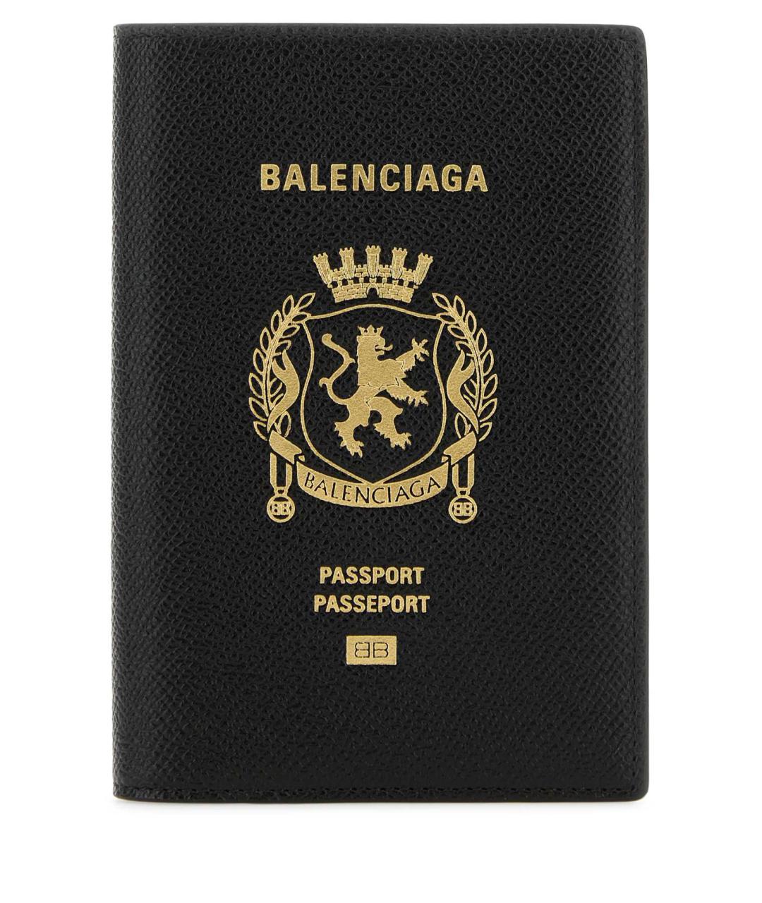 BALENCIAGA Черный кожаный кошелек, фото 1