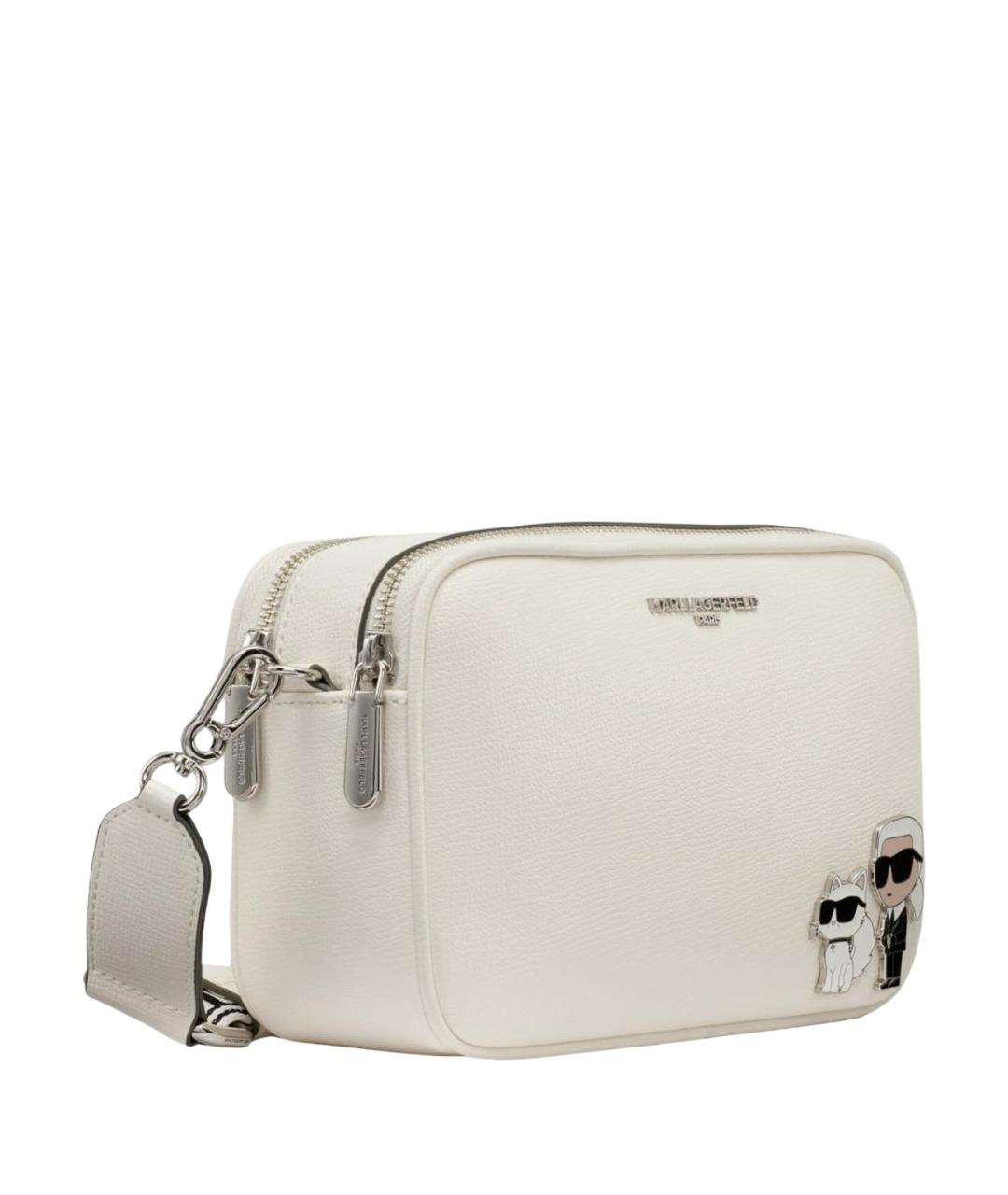 KARL LAGERFELD Белая сумка через плечо из искусственной кожи, фото 1