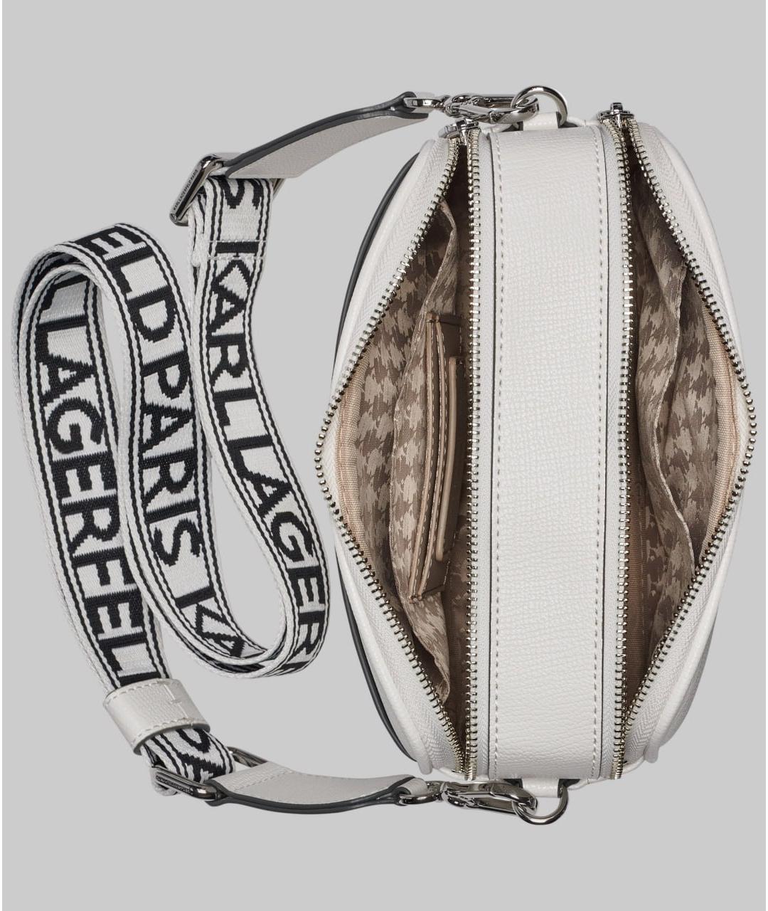 KARL LAGERFELD Белая сумка через плечо из искусственной кожи, фото 4